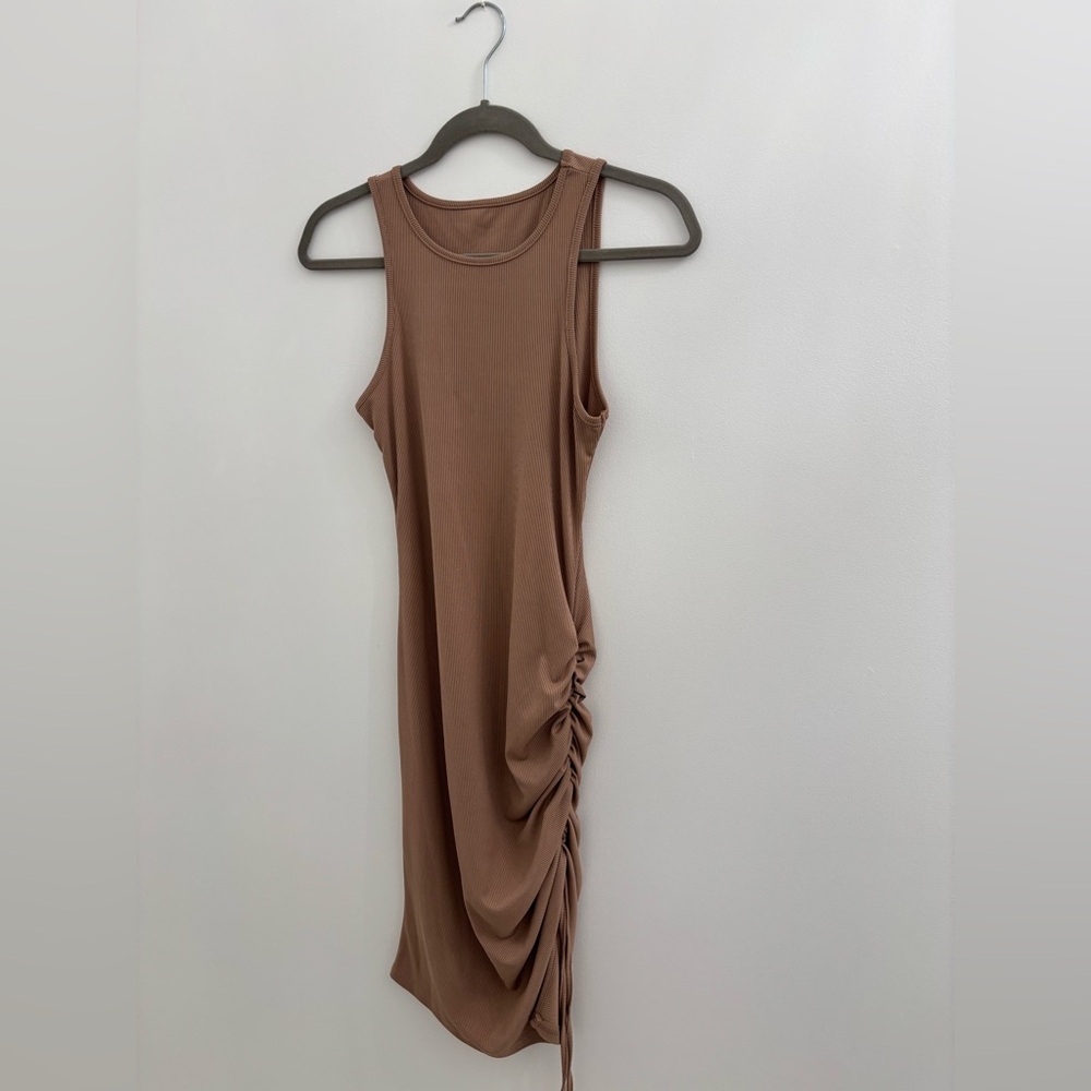 SHEIN Asymmetrical Brown Sleeveless Dress